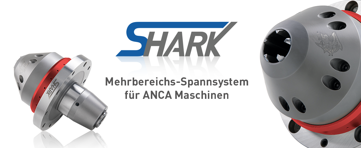 SHARK Mehrbereichs-Spannsystem für ANCA Maschinen