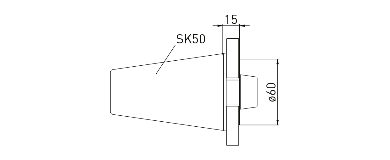 Adapter SK50 on Haas/Walter taper L15